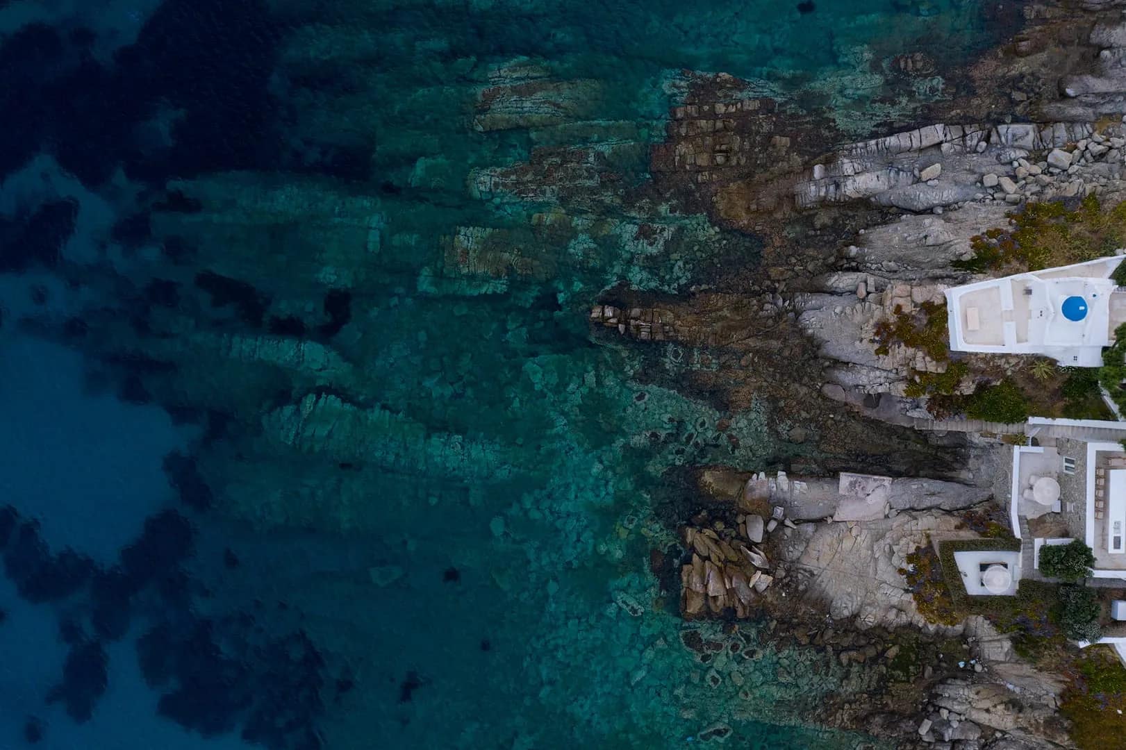 Villa Santa Katerina from above, Platis Gialos